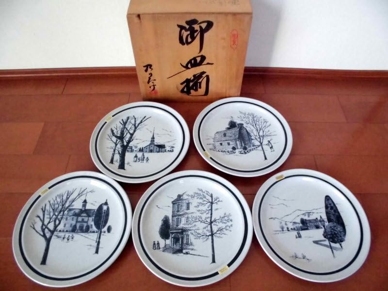 Amazon.co.jp: 限定品日本製 ノリタケ 風景画 洋食器 皿5枚